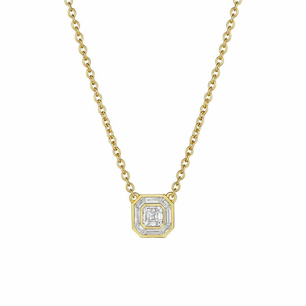 Adjustable Bezel Radiant Diamond Pendant - 1